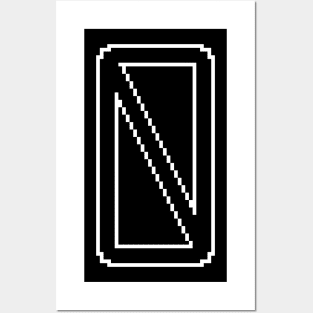 Pixelated Black Zero with white border Posters and Art